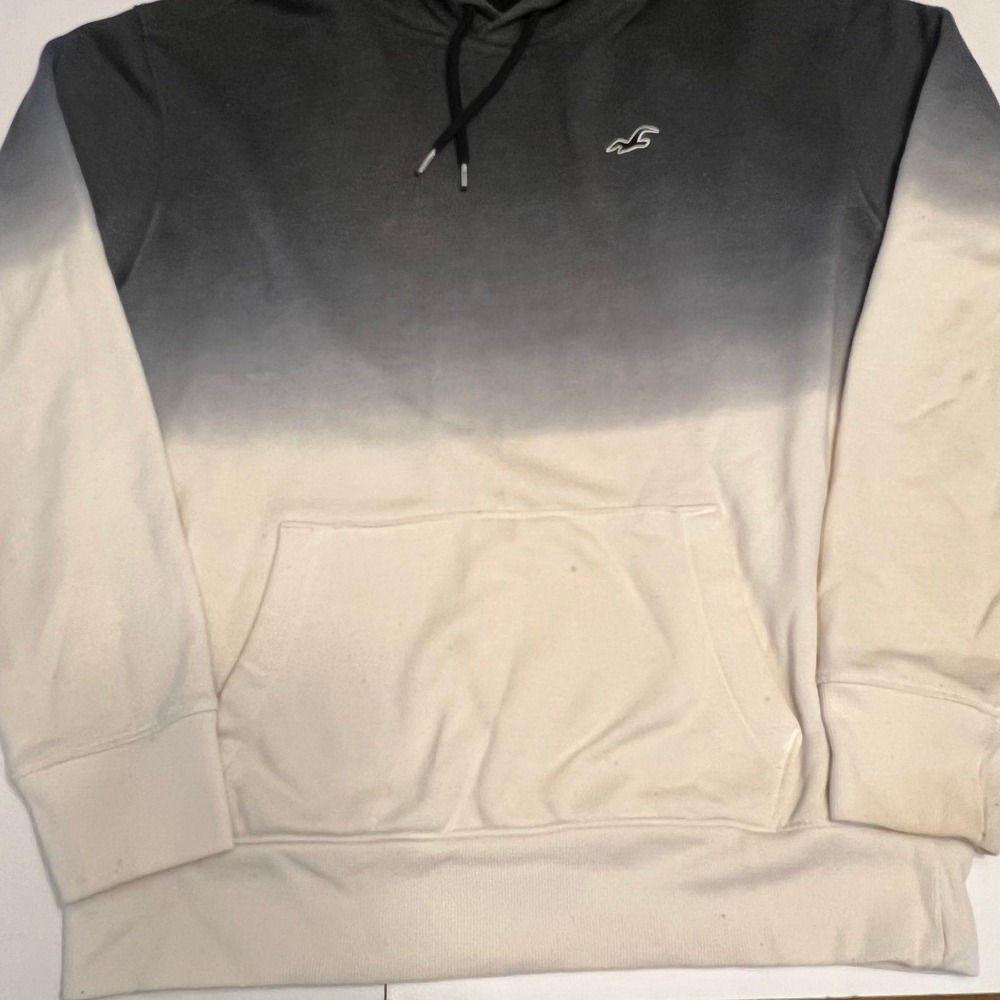 Hollister Ombre Gray White Hoodie Mens medium (2454)‎